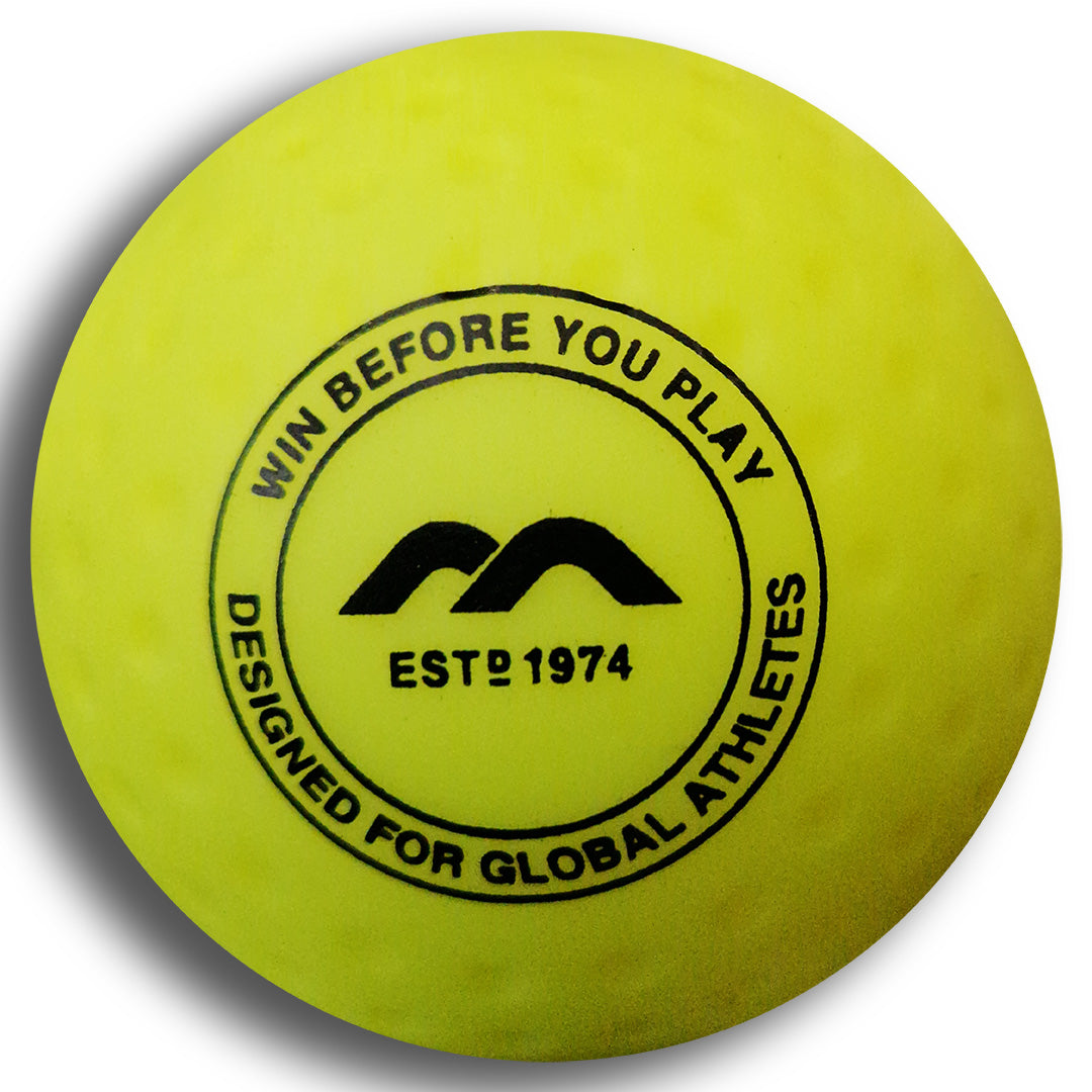 Mercian Hockey Yellow Dimple Match Ball Front - SKU HB1924YEL