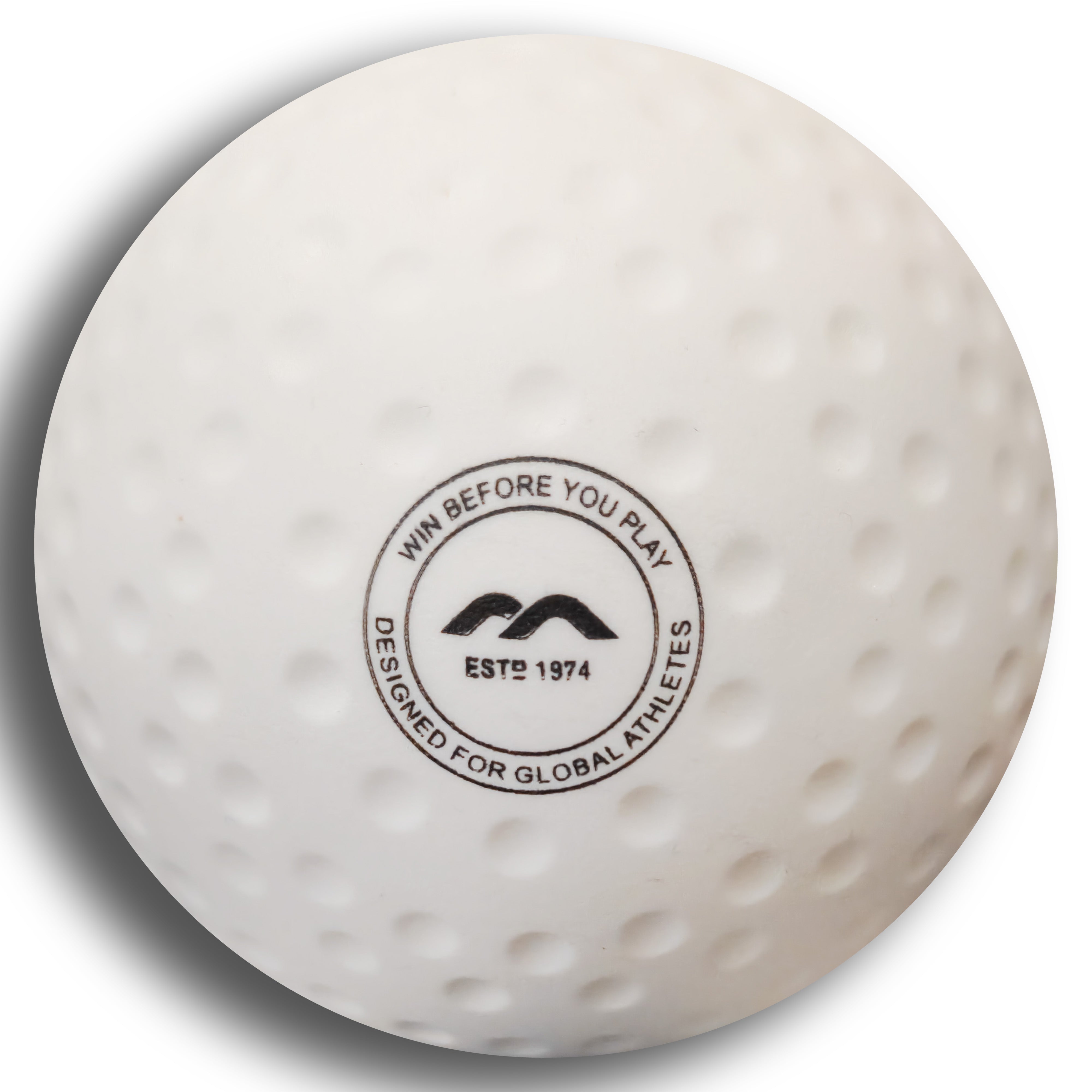 Front of Evolution White Dimple Hockey Ball 2024 - SKU HB5924WHT