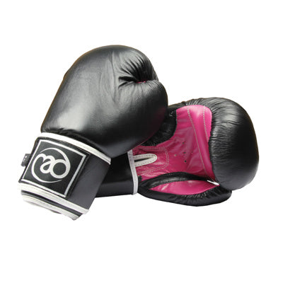 Womens Leather Spar Gloves Black/Pink