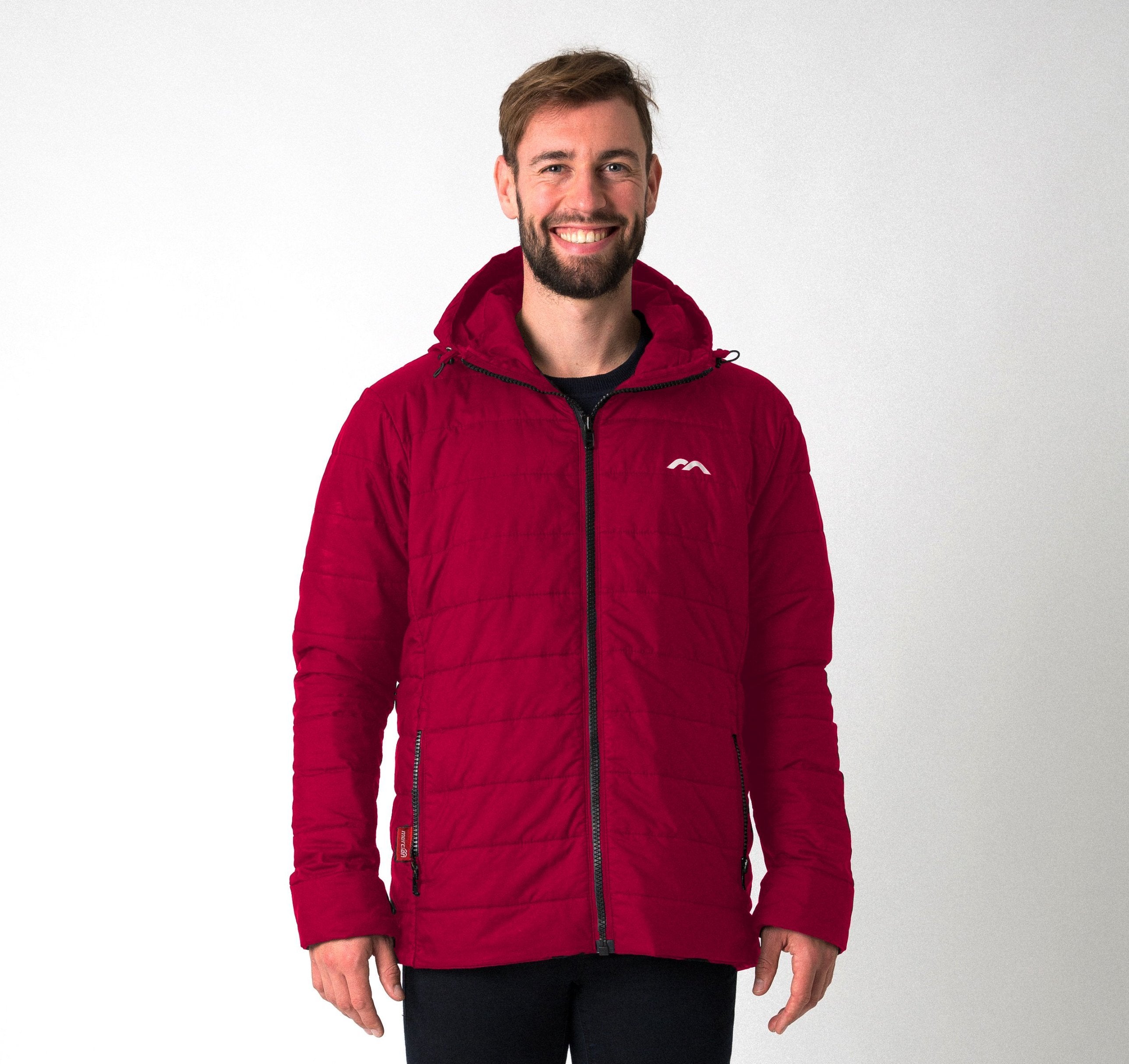 Mercian Mens Padded Jacket : CLSP18JKTM : maroon : front view