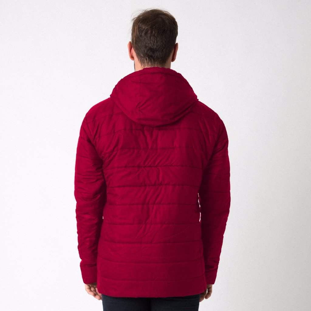 Mercian Mens Padded Jacket : CLSP18JKTM : maroon : back view