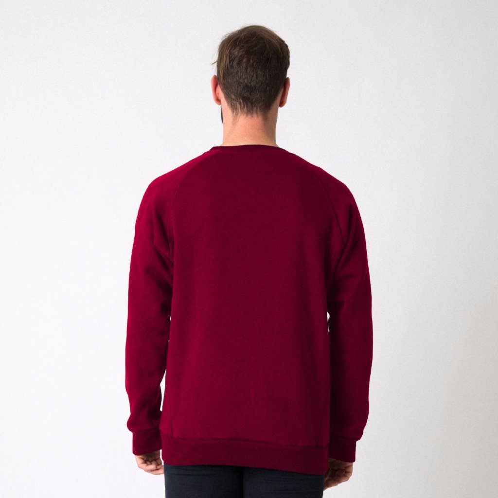 Mercian Mens Sweater : CLP18SWTM : maroon : back view