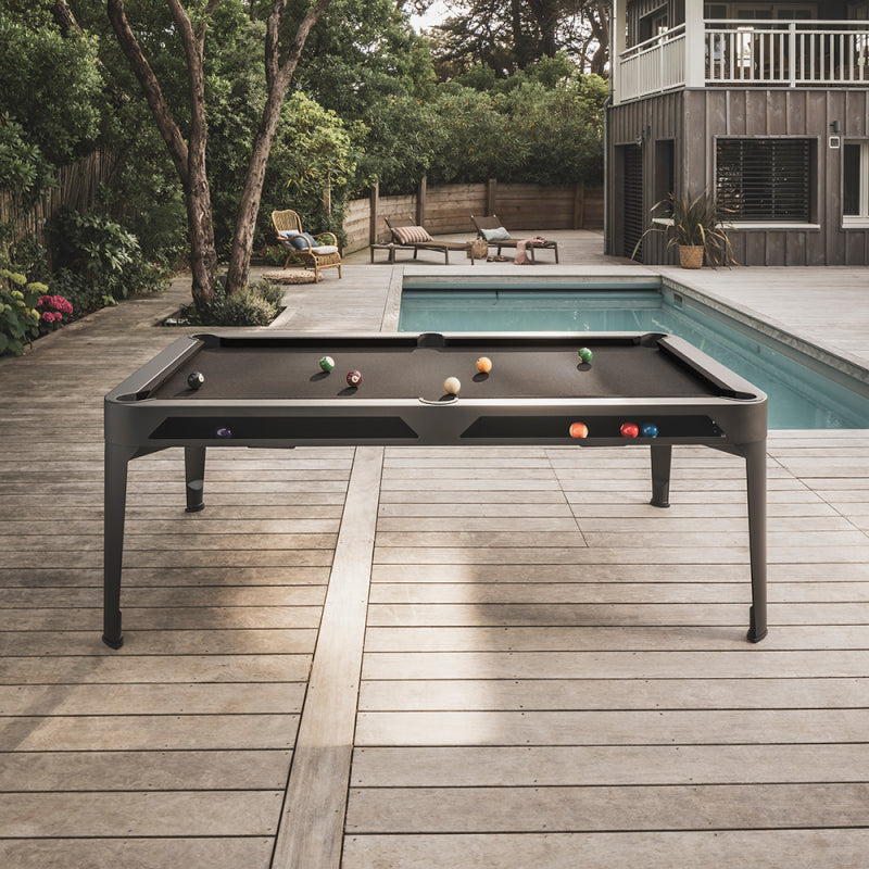 Hyphen Outdoor Pool Table Black Frame / Dark Grey Cloth