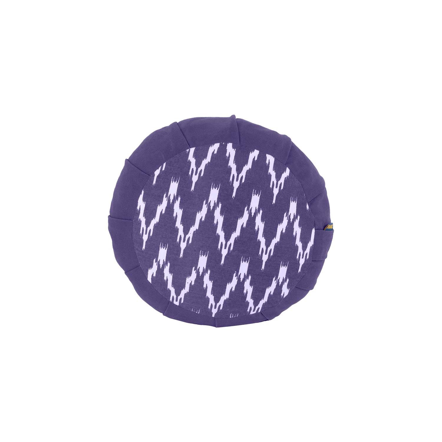 Patterned Pleated Round Buckwheat Zafu Purple